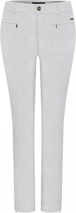 C.Ro Jacquard Rits Grijs Leggings - Dames - Skinny broeken - Wit - 3XL - Broeken