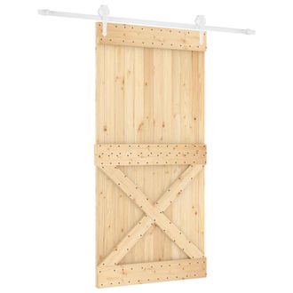 vidaXL Puerta Corredera Natural Y Blanco 100 X 210 Cm Vidaxl