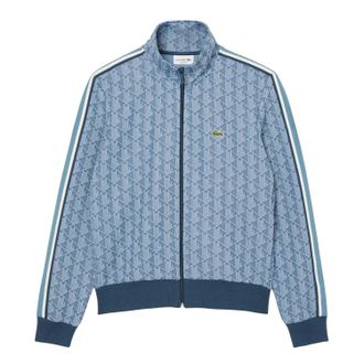 Lacoste Heren Paris Jacquard Track Jacket met rits (Blauw)