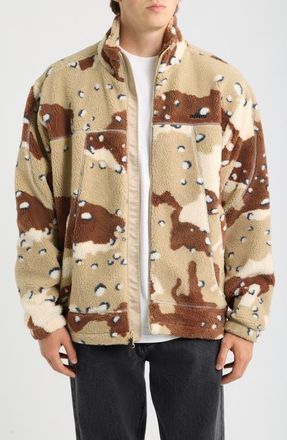 Obey Axis Camo Faux Shearling Jacket in Desert Camo at Nordstrom, Size Xx-Large