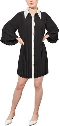 Ming Wang Mini Crepe De Chine Shift Dress