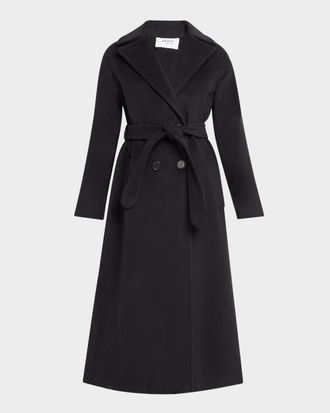 Akris Long Double-Breast Belted Wool-Cashmere Coat