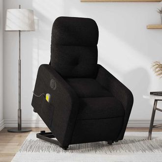 vidaXL Vidaxl - Sill&oacute;n De Masaje El&eacute;ctrico Reclinable Elevable Tela Negro