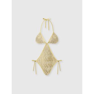 Missoni Zigzag Mesh Trikini With Sequins in Gold at Nordstrom, Size 38 It