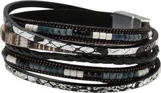 Generic To My Daughter Bracelet Bohemian Layer Leather Rope Woven Handmade Adjustable for Women Men Birthday Christmas Anniversary (Black, One Size)