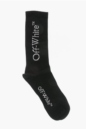 Off-white Ribbed Cotton Socks with Triple Arrow size M