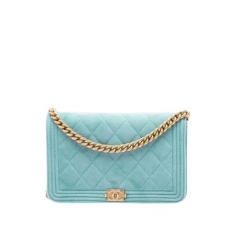 Chanel Pre-owned Wallet on Chain - Dames - Pre-owned - Blauw - Maat: ONE Size