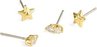 Madewell Star Stud Earring Set in Warm Gold at Nordstrom