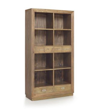 Moycor Librer&iacute;a de madera de mindi beige 8 huecos alt. 190 cm