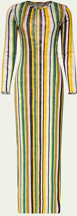 Diane Von F&uuml;rstenberg Arabella Reversible Multi-Print Long-Sleeve Maxi Dress