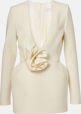 Magda Butrym Abito corto in misto lana con applicazione floreale