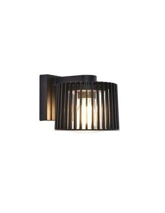 Lutec Aplique De Pared Exterior Shyne Moderno De Aluminio Negro Mate E27 Vaso Transparente Ip54