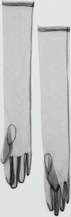 Mango Guanti semitrasparenti lunghi nero - Donna - S - MANGO