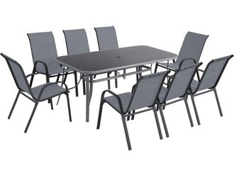 Habitat et Jardin Conjunto De Comedor De Jard&iacute;n C&oacute;rdoba Xl 180 De 8 Plazas - Gris