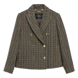 s.Oliver Pepita Blazer Jas - Dames - Blazers - Bruin - 2XL - Wol - Jassen