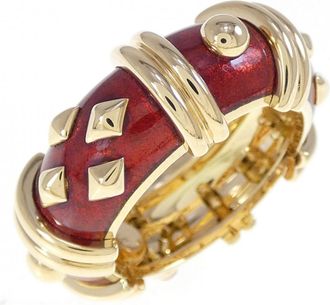 Tiffany & Co. Yellow Gold Yellow Gold (18K) Cloisonn&eacute;/Enamel Band Ring (Pre-Owned)