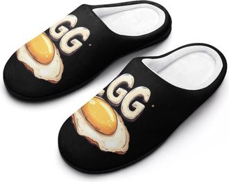 Generic Fried Egg Mens Slippers Comfortable And Non-slip Cotton Slipper Shoe for House