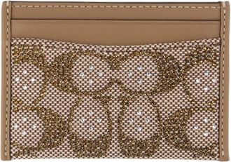 Coach Portacarte Essential in Crystal Signature Jacquard - - Accessories - Donna - Beige - ONE SIZE