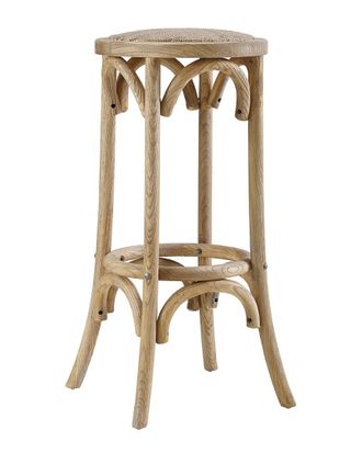 Linon Rae Rattan Seat Backless Bar Stool