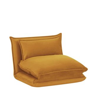 DRAWER Sof&aacute; cama de 1 plaza en terciopelo - amarillo mostaza
