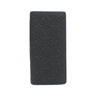 Louis Vuitton Black Leather Long Wallet (Bi-Fold) (Pre-Owned)