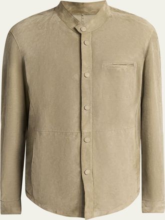 Giorgio Armani Mens Suede Overshirt