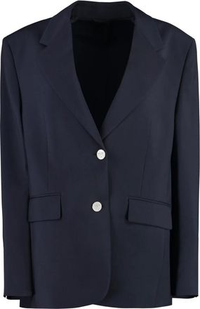 Prada Wool Mohair Suit Blazer - Dames - Jassen - Blauw - Maat: L Mohair