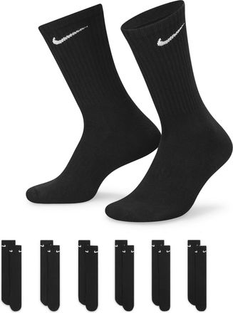 Nike Mens Everyday Cushioned Training Crew Socks (6 Pairs) in White | SX7666-100