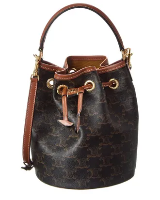 Celine Teen Clara Triomphe Canvas & Leather Bucket