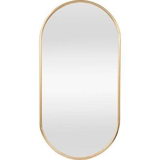 OEM Espejo De Pared Con Marco Ovalado Para Dormitorio, Ba&ntilde;o, Recibidor O Sala De Estar, 40 X 60 Cm (dorado)
