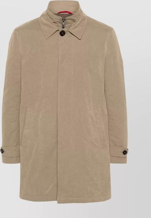 Fay morning coat with belted cuffs and high neck