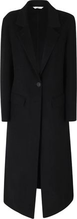 Hev&ograve; Lamiedolimpia Wool Coat - Coats - Mujer - Negro - 2XS