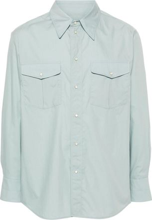 Christophe Lemaire Western poplin shirt - men - Cotton - 48 - Blue