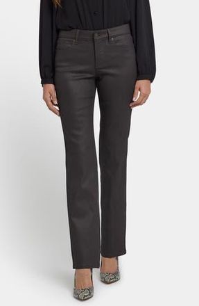 NYDJ Marilyn Coated Straight Leg Jeans in Vintage Barnwood Coated at Nordstrom Rack, Size 12