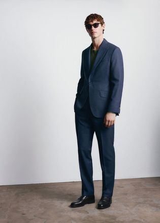 Mango Giacca 100% lana Vitale Barberis Canonico blu - Uomo - 46 - MANGO MAN