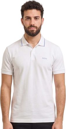 HUGO BOSS White Shirt Collar Polos