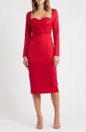Black Halo Zanry Long Sleeve Midi Dress in Crimson at Nordstrom Rack, Size 12