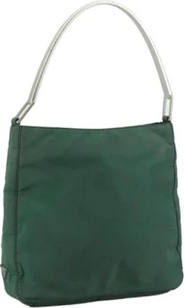 Prada Pre-owned Nylon prada-bags - Dames - Vintage Schoudertas - Groen - ONE Size - Nylon - Vintage