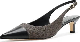 Michael Kors Amara Toe Cap Sling Pumps Womens Shoes Brown : 8.5 M, Leather/Synthetic