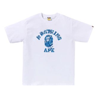 A Bathing Ape Palm Resort Camo College T-Shirt White Blue 0ZXTEM044101QWHK