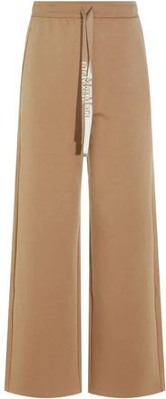 Max Mara Wijde broek - Dames - Wijde Broeken - Bruin - XL - Broeken
