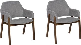 Beliani Set of 2 Dining Chairs ALBION Grey