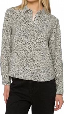 Velvet Heart Natalie Long Sleeve Top In Snow Leopard