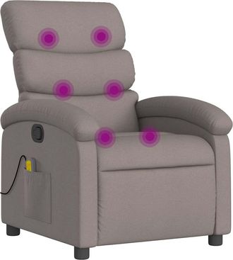 vidaXL Vidaxl - Sill&oacute;n De Masaje Reclinable De Tela Gris Taup&eacute;