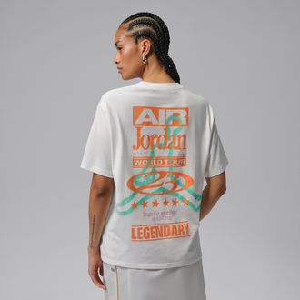 Nike Jordan Womens Jordan Flight Girlfriend T-Shirt in White | IF0830-133