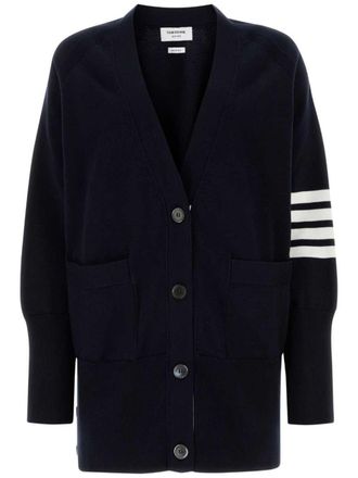 Thom Browne Cardigan con dettaglio a 4 righe - Blu