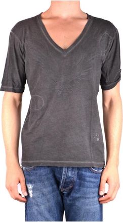 Dsquared2 Grijs Gem&ecirc;leerd T-shirt met V-hals - Heren - T-shirts - Grijs - XS - Leer - Tops