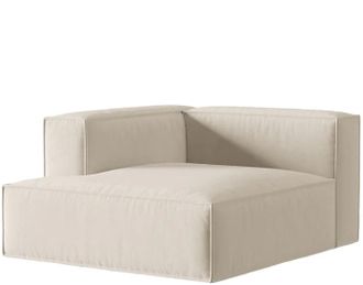 MICADONI Modulare Design Chaiselongue Nuria mit Armlehne links - Samtbezug
