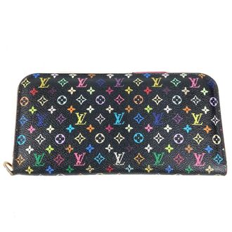 Louis Vuitton Black Pink Monogram Multicolore Long Wallet (Bi-Fold) (Pre-Owned)