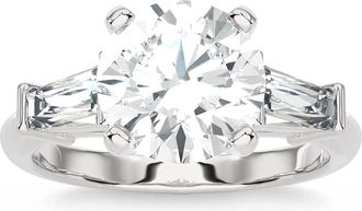 Pompeii3 Certified 2 5/8Ct 3-Stone Baguette Diamond Engagement Ring 14k Gold Lab Grown